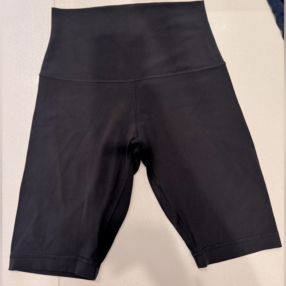 Lululemon align high rise bike short; black; women’s size 4 long inseam